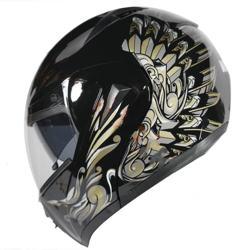 VRT - ÇENE AÇILIR KASK SİYAH-GOLD [ L ] (57642)